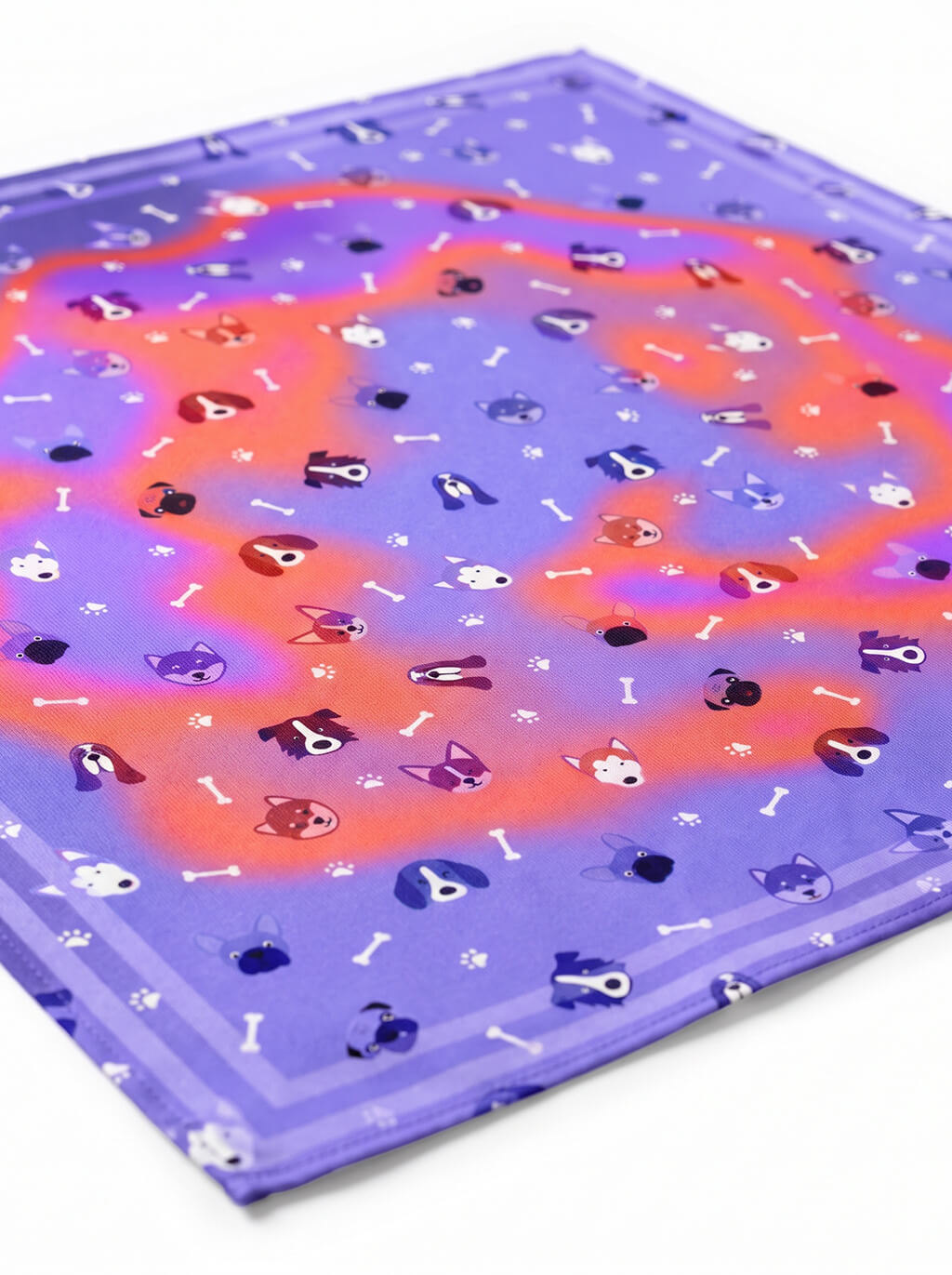 Close up of the galaxy print on the Cosmic Dogs Bandana from WOOF