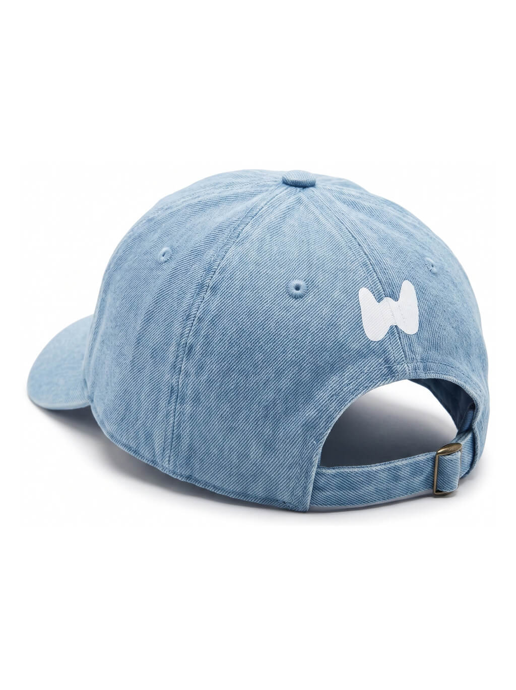 Back of the blue Tricolor Corgi Denim Cap from WOOF with the adjustable strap