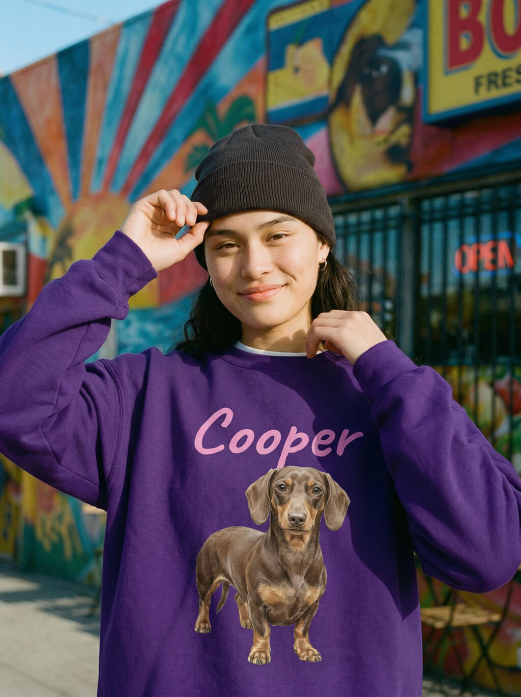 Custom Dog Illustration Unisex Sweatshirt