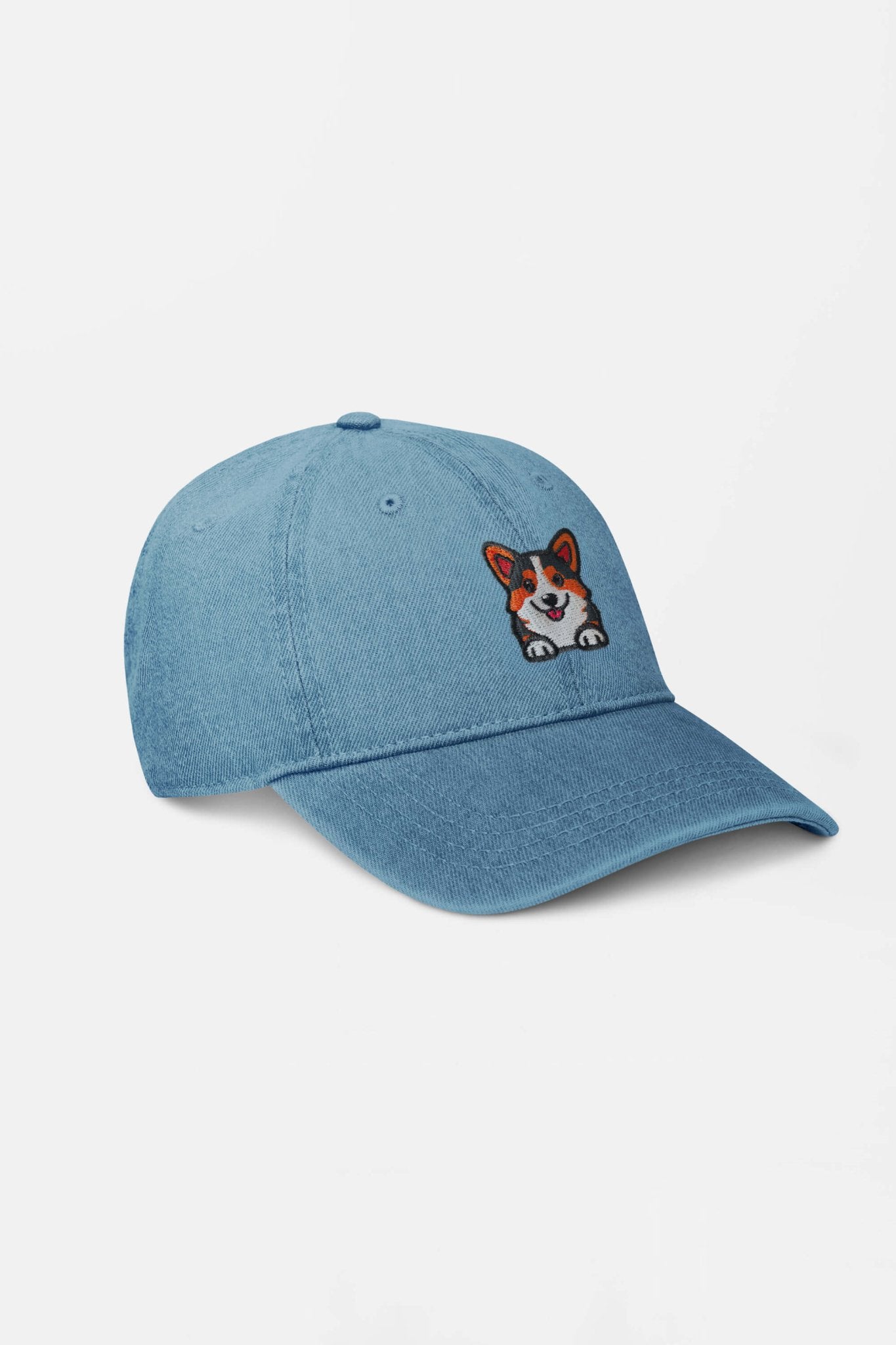 Premium Tricolor Corgi Denim Cap.