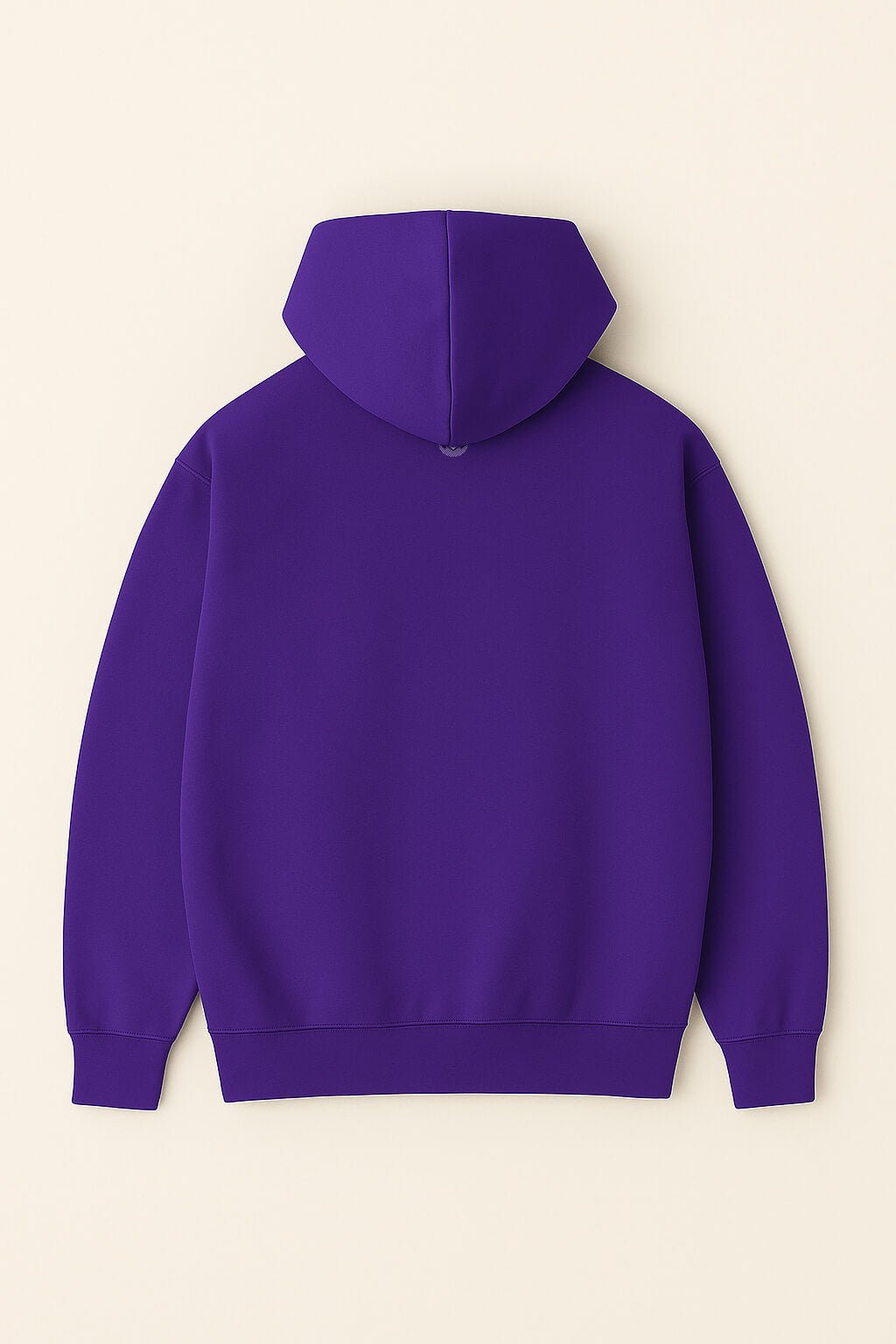 The Bold My Dog And I Talk Embroidered Hoodie by Dogloverclothing.com is shown laid flat, back facing up, on a light beige background. This hoodie features long sleeves, a hood, premium fabric, and no visible designs or logos.
