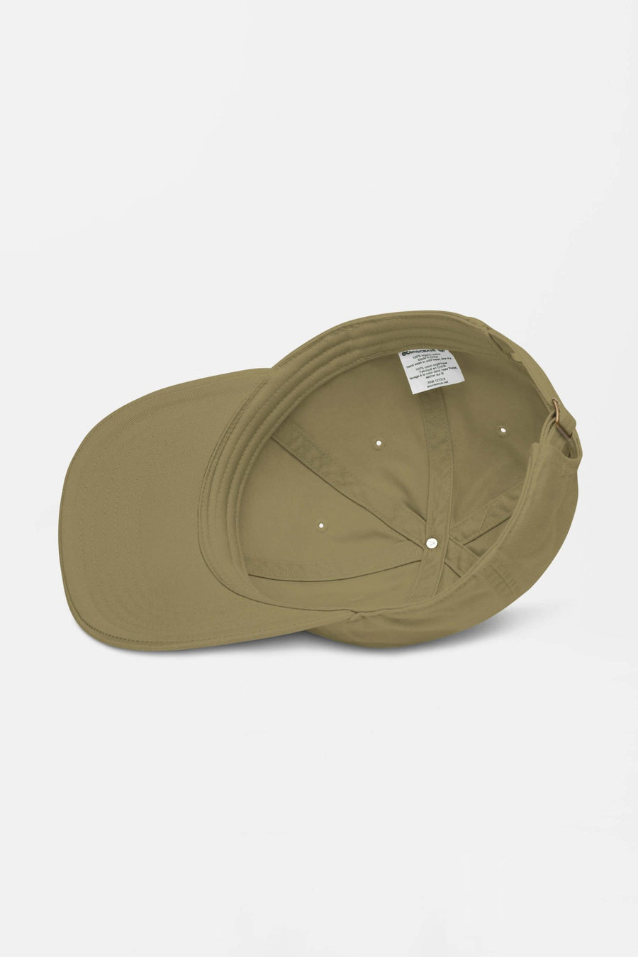 Side profile of the olive Corgi Fan Club cap from WOOF