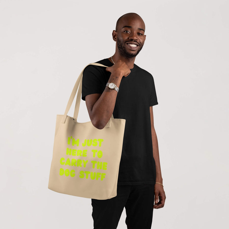Dog Stuff Eco Tote Bag from WOOF in canvas with the Dog Stuff print, front view