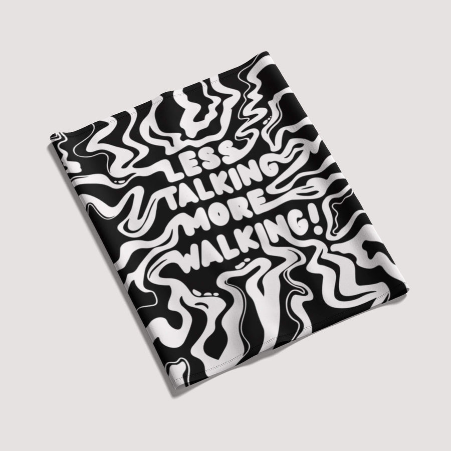 Less Talking More Walking dog bandana from WOOF, alternate view of the print