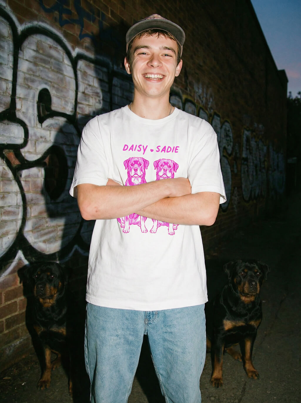 Custom Dog Caricature Unisex Heavyweight T-Shirt