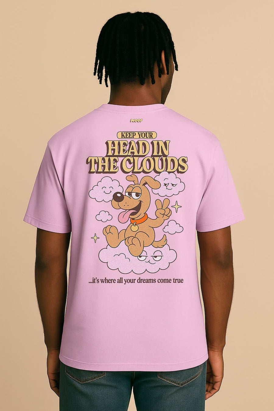 Back of the Head in the Clouds dog T-Shirt from WOOF