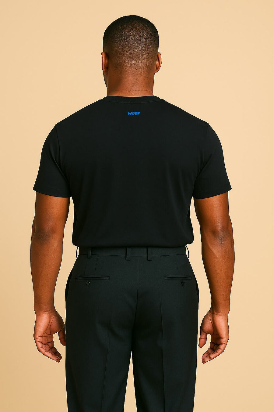 Back of the black Life is Better with a Dog embroidered T-Shirt from WOOF