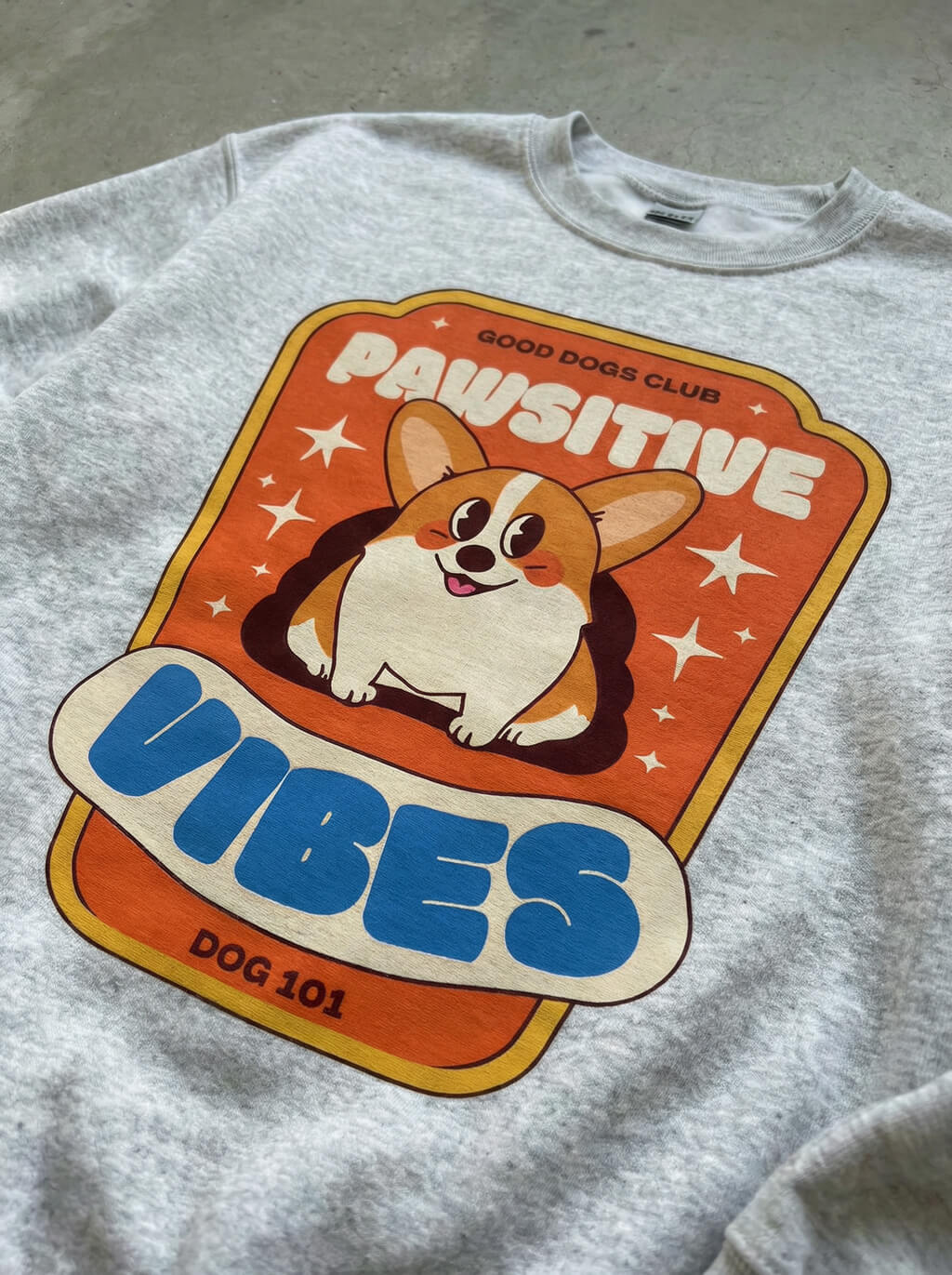 Cute Pawsitive Vibes Corgi Sweatshirt