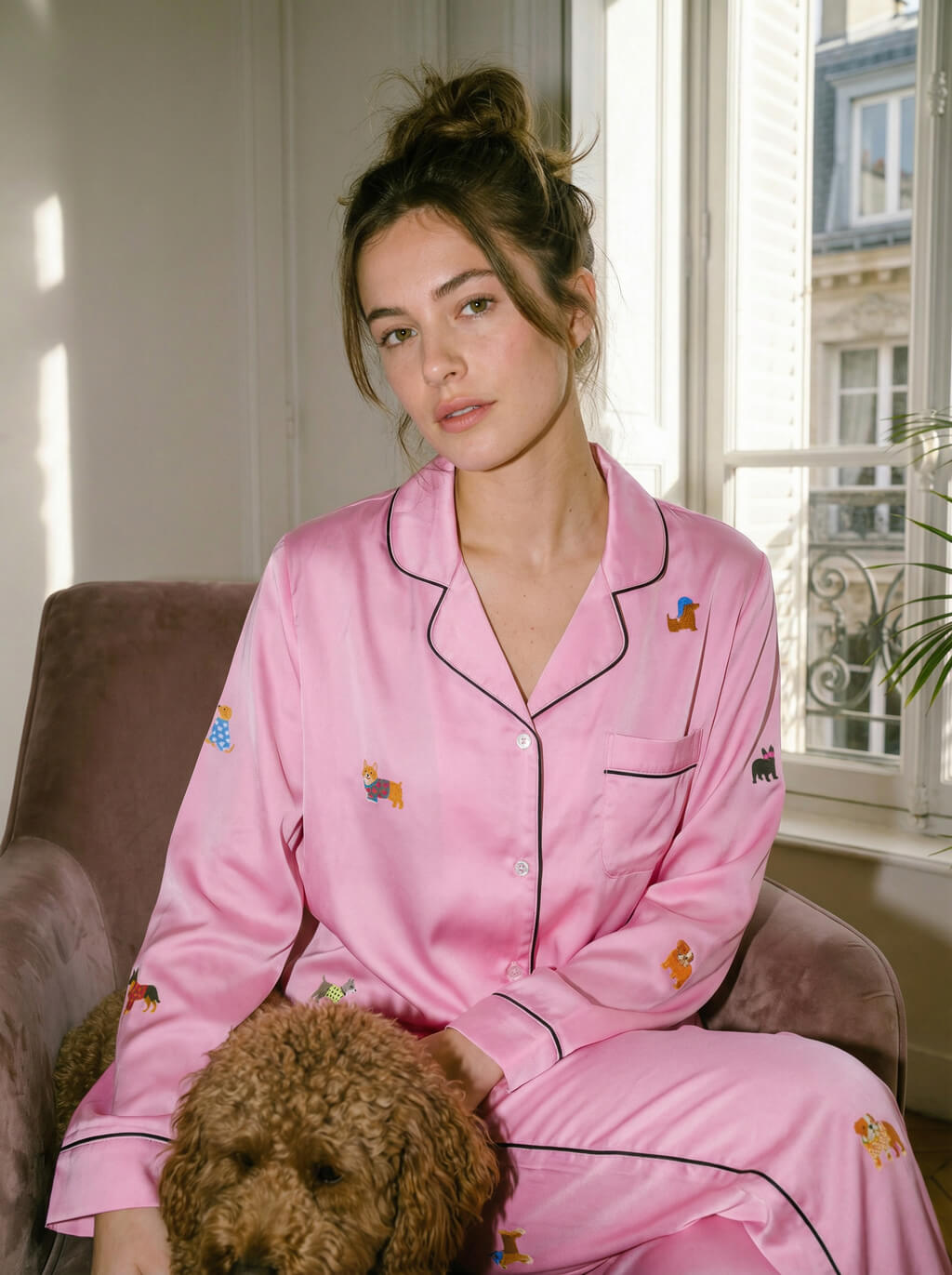 Pink Valentine's Day Dog Love Pajama Set – WOOF