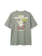 Back of the mint green Your Dog's Value Dog T-Shirt from WOOF