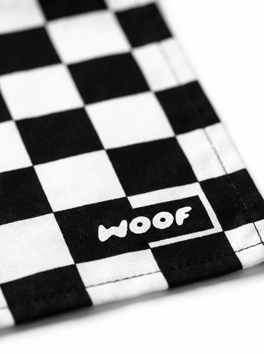 Fabric detail on the Checkered Dog Bandana from WOOF