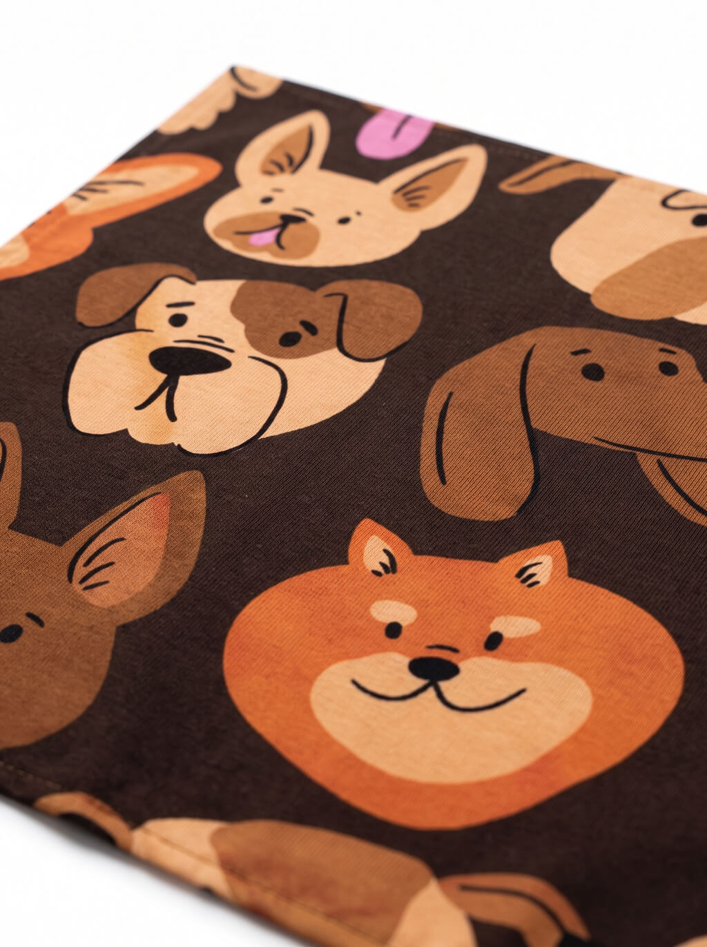 Fabric detail on the black Designer Dogs Bandana from WOOF