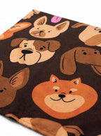 Fabric detail on the black Designer Dogs Bandana from WOOF
