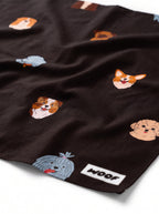 Fabric detail on the Chocolate Furry Friends Dog Bandana from WOOF