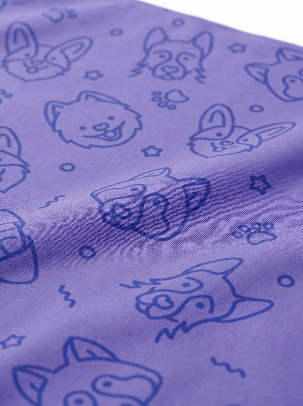 Fabric detail on the Lavender Dog Art Bandana from WOOF