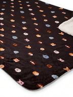 Fabric detail on the black Doggy Dreams Sherpa Dog Blanket from WOOF