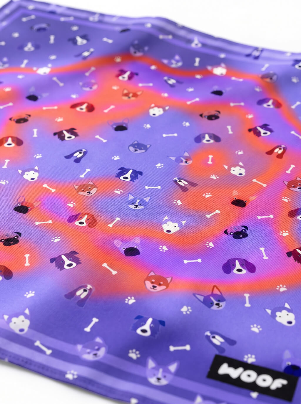 Fabric detail on the Cosmic Dogs Bandana from WOOF