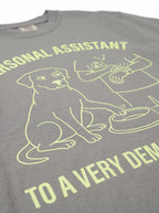 Print detail on the grey Personal Assistant Dog T-Shirt from WOOF