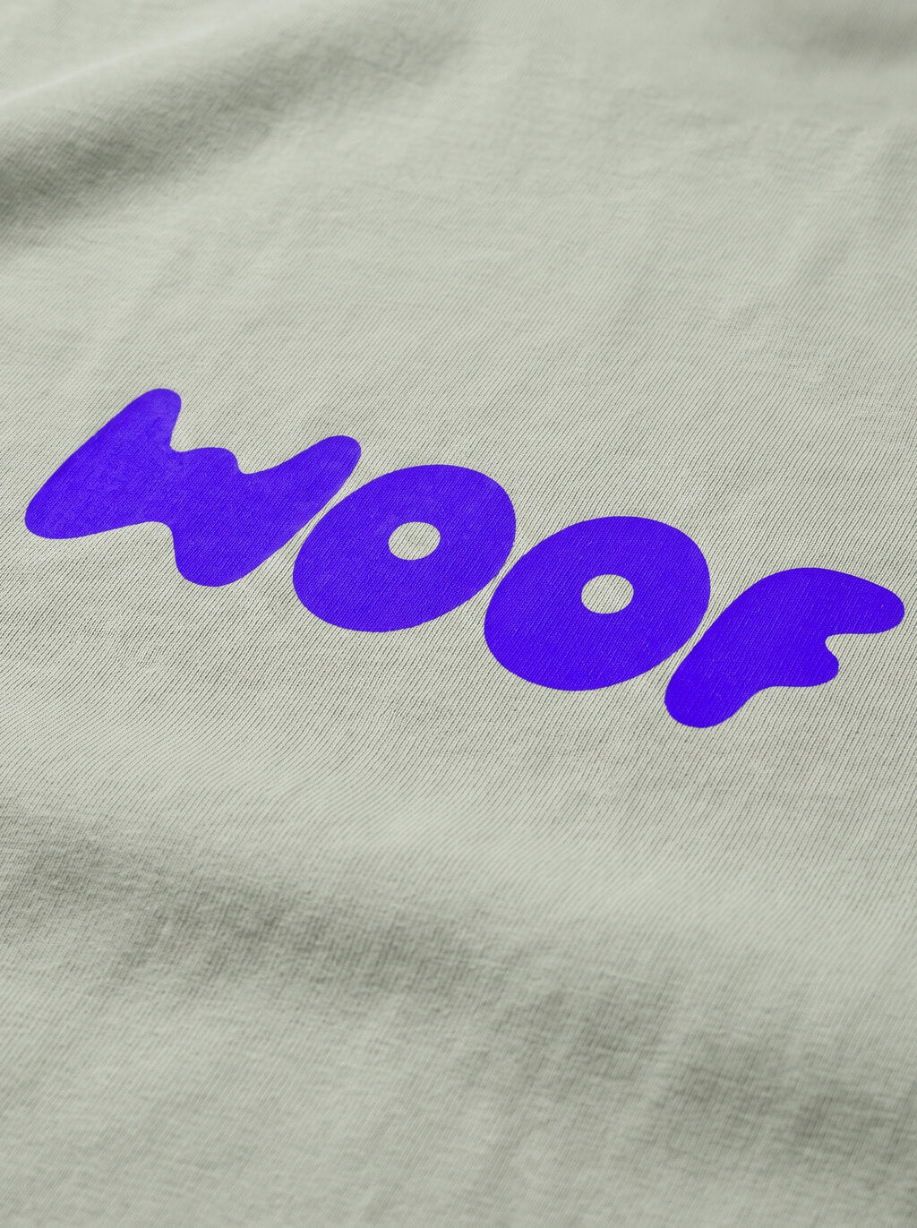 Close up of the print on the mint green Sleeping Dog T-Shirt from WOOF
