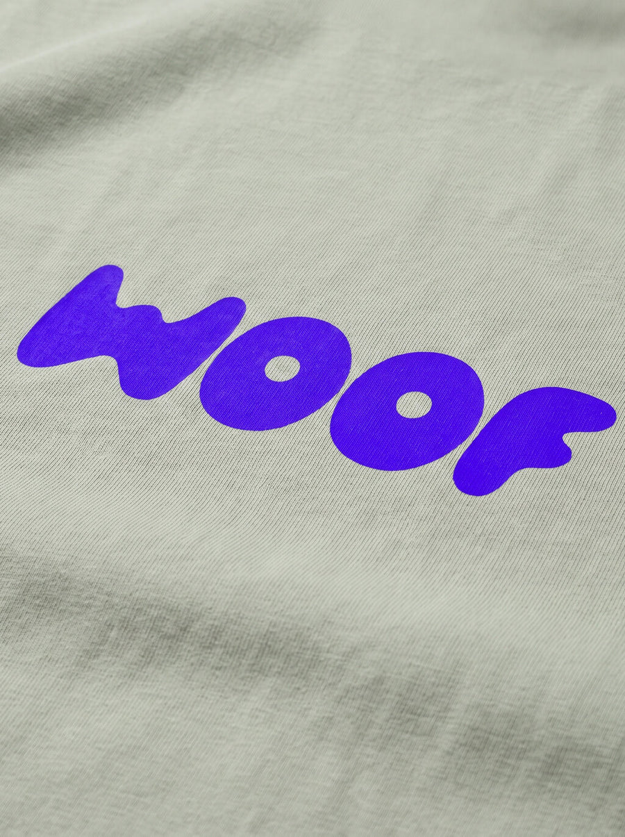Close up of the print on the mint green Sleeping Dog T-Shirt from WOOF