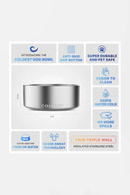 Coldest Stainless Steel Metal Dog Bowl (64oz).
