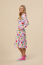 Supreme Corgi Confetti Long Sleeve Midi Dress - WOOF