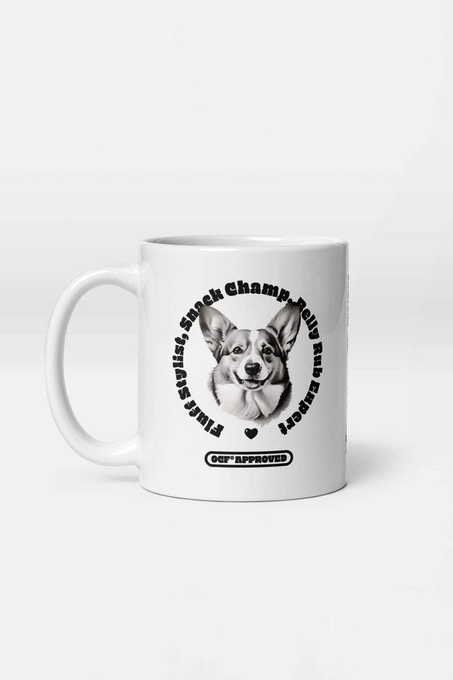 Back of the Corgi Dad Mug from WOOF