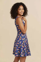 Cute Corgi Floral Summer Dress