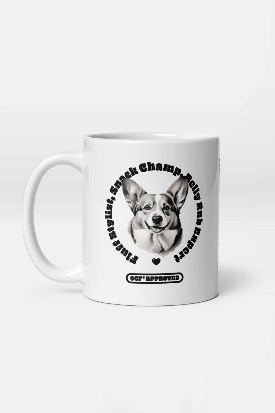 Back of the Corgi Mom Mug from WOOF