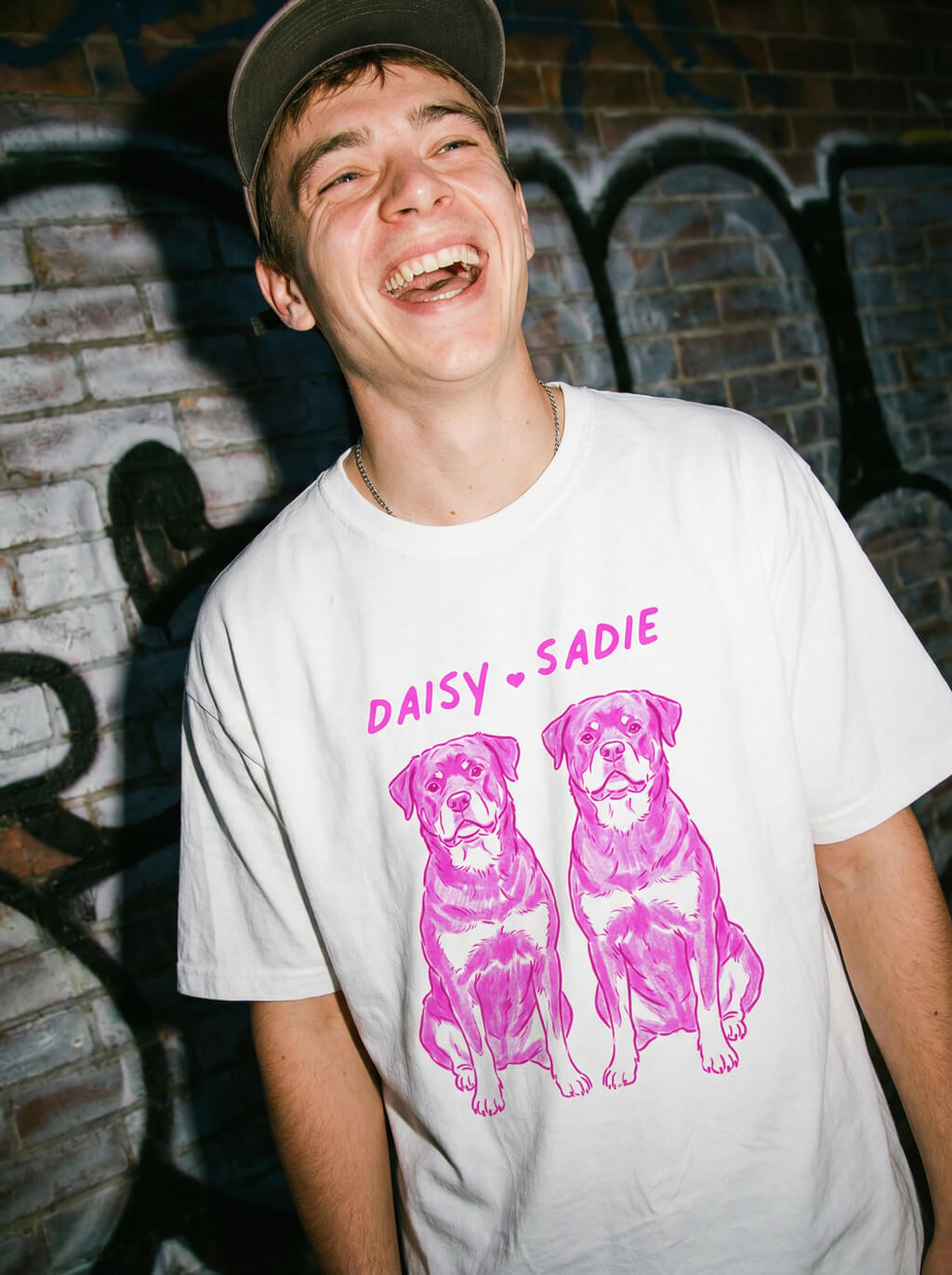 Custom Dog Caricature Unisex Heavyweight T-Shirt