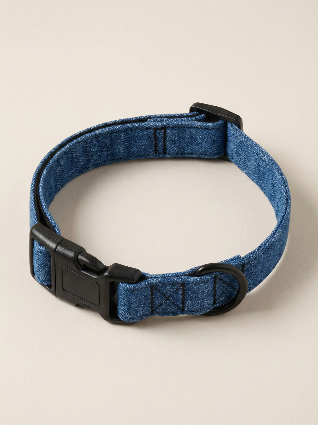 Denim Jeans Look Dog Collar & Leash Set