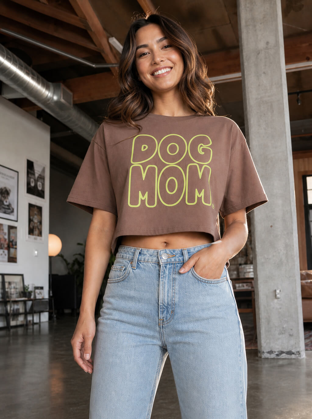 Oversized Dog Mom Crop Top