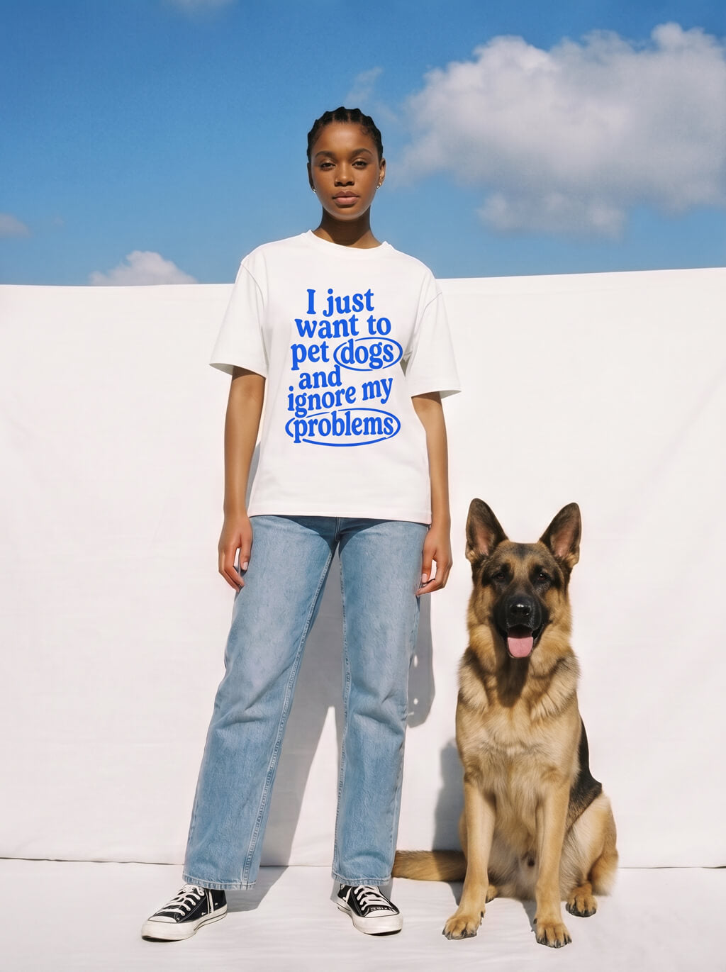 I Just Want To Pet Dogs Heavyweight T-Shirt