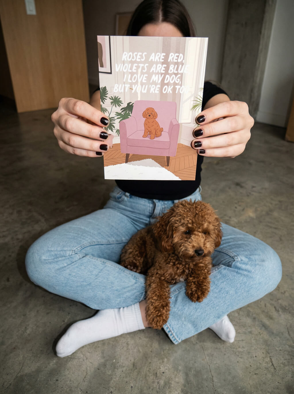 Roses Are Red Dog Valentine's Day Card