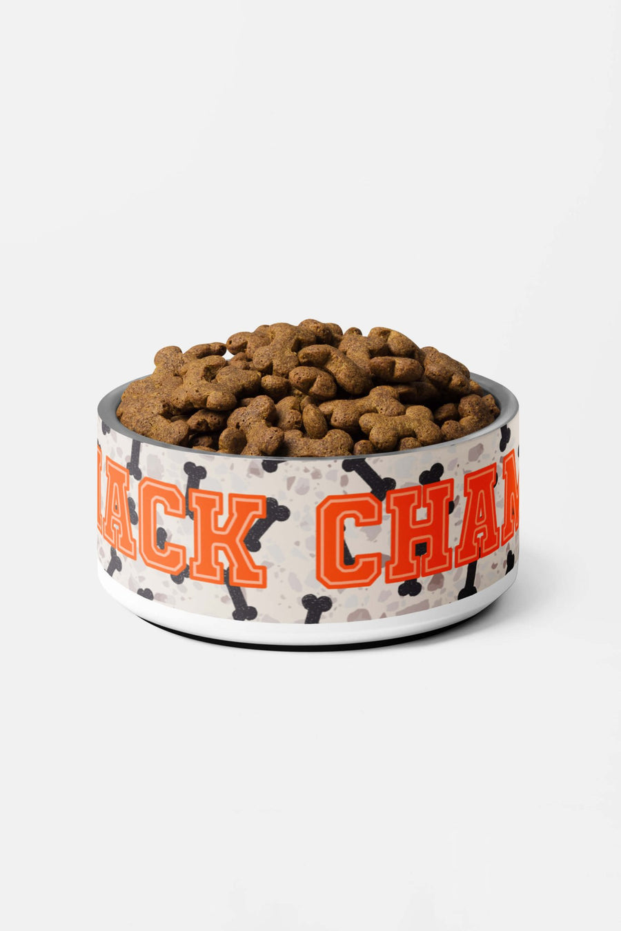 Front view of the Snack Champ dog bowl from WOOF
