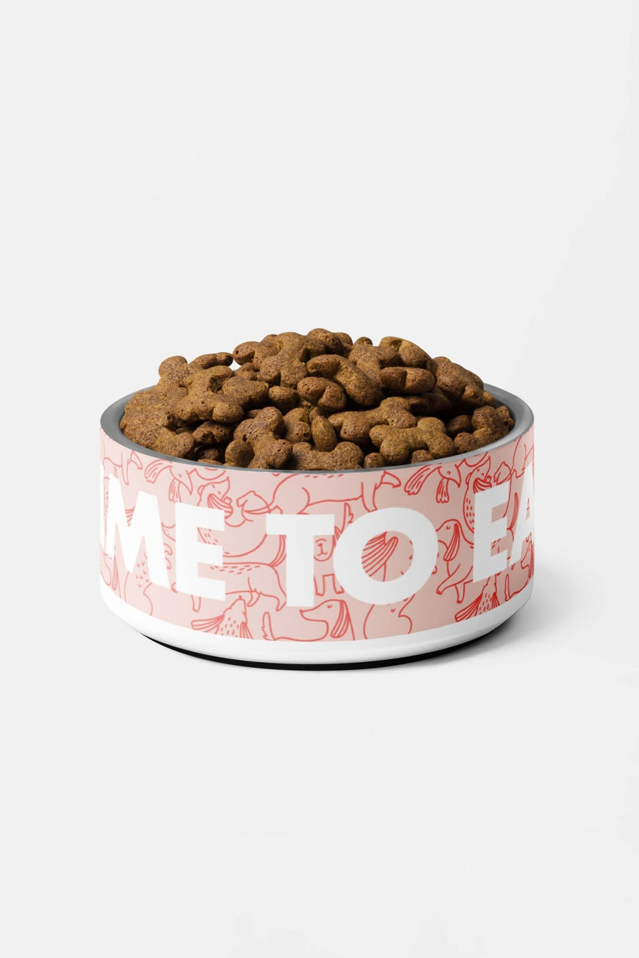 Front view of the Time To Eat dog bowl from WOOF