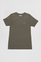Army green Tricolor Corgi Tail Wagger T-Shirt from WOOF, front view