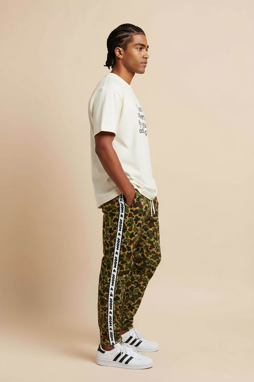 Camo Wide-Leg Unisex Paw Print Joggers