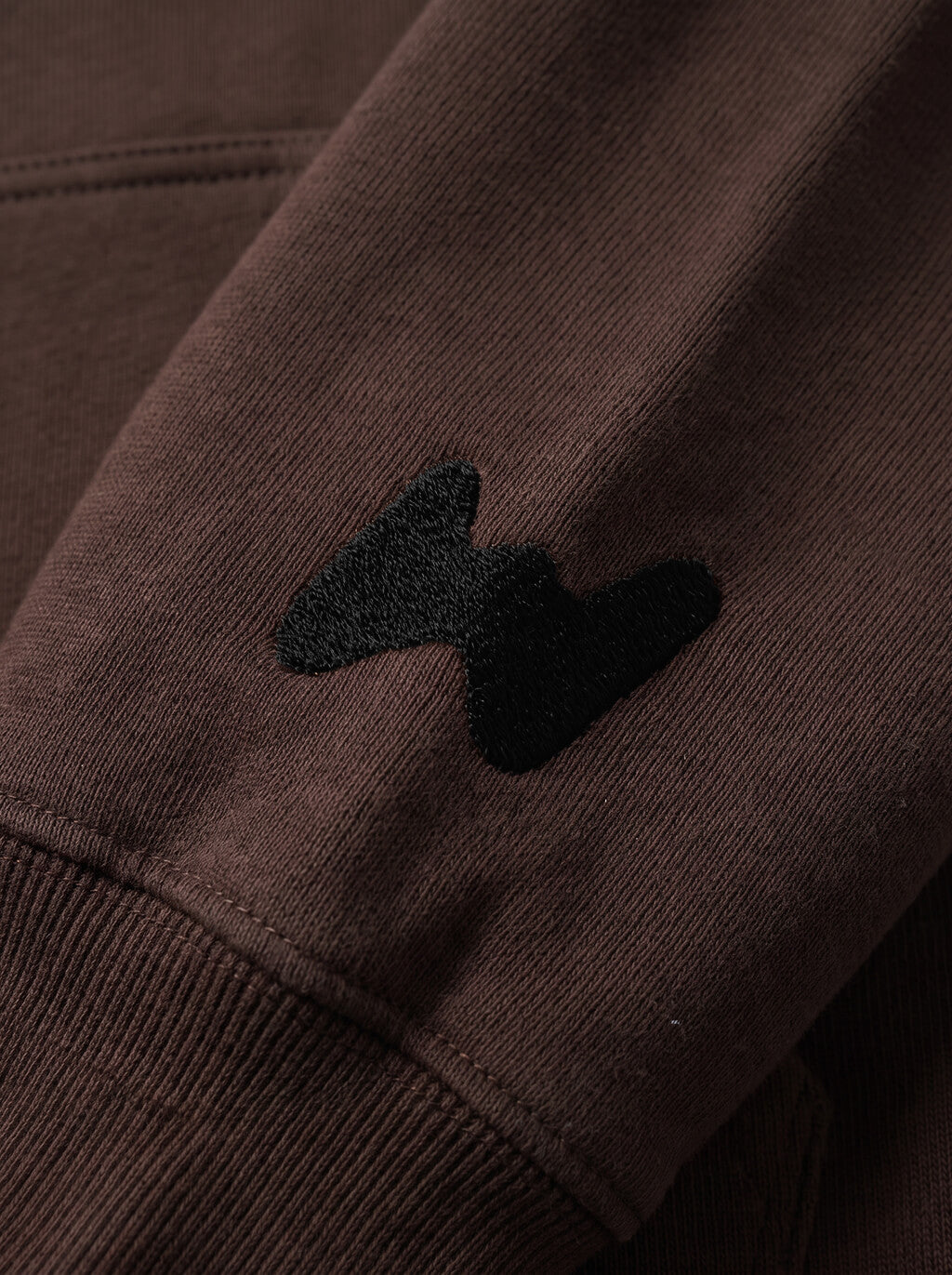 Fabric detail on the brown Chill Vibes Only French Bulldog Hoodie from WOOF