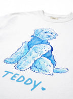 Print and fabric detail on the Custom Dog Caricature T-Shirt from WOOF