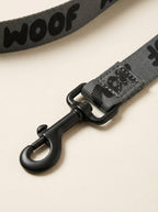 All Black WOOF Dog Collar & Leash Set