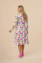 Supreme Corgi Confetti Long Sleeve Midi Dress - WOOF