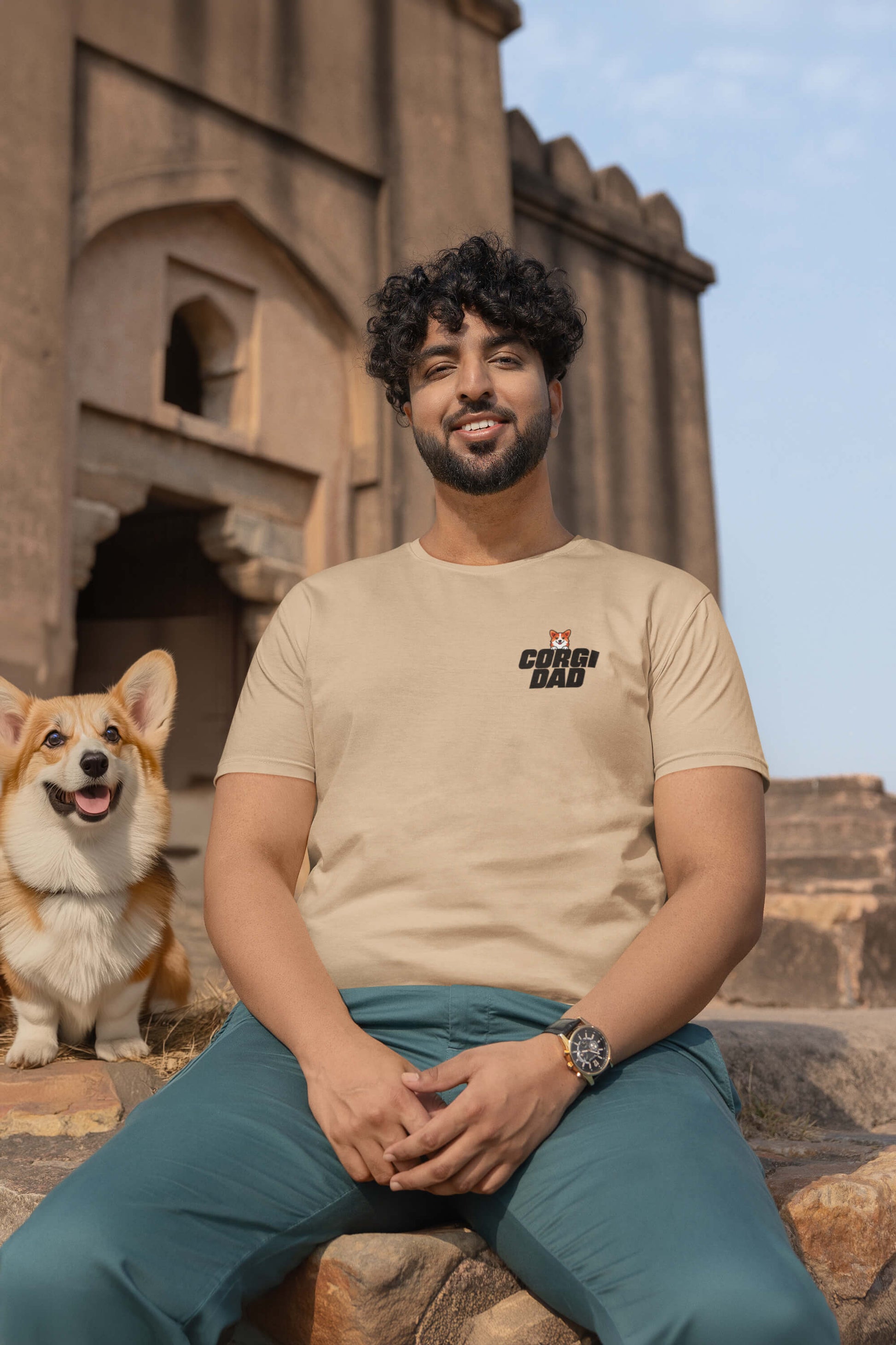 Corgi Dad Premium T-Shirt - Dogloverclothing.com