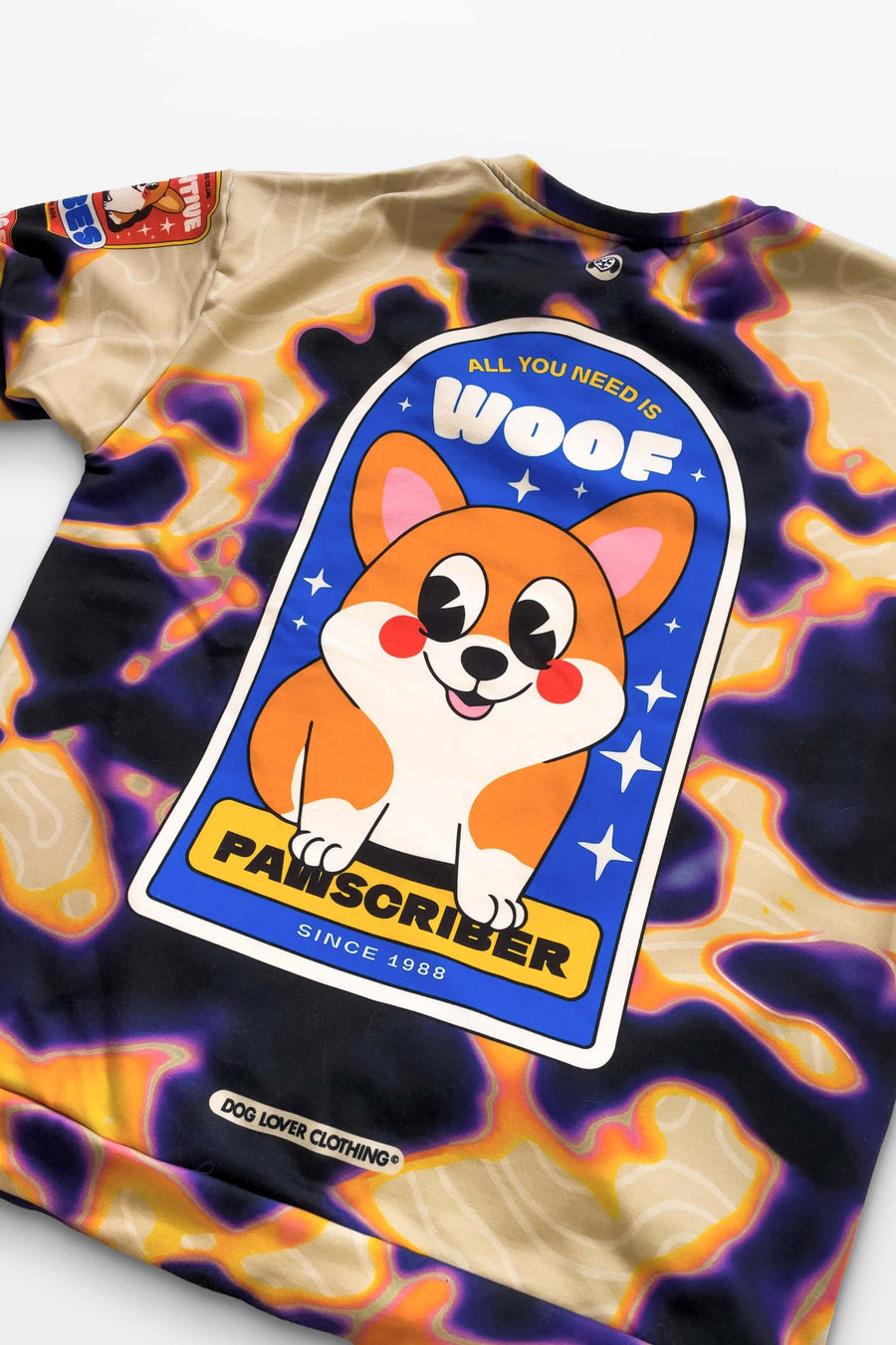 Official Corgi Fan Club Sweatshirt from WOOF, back view of the crewneck