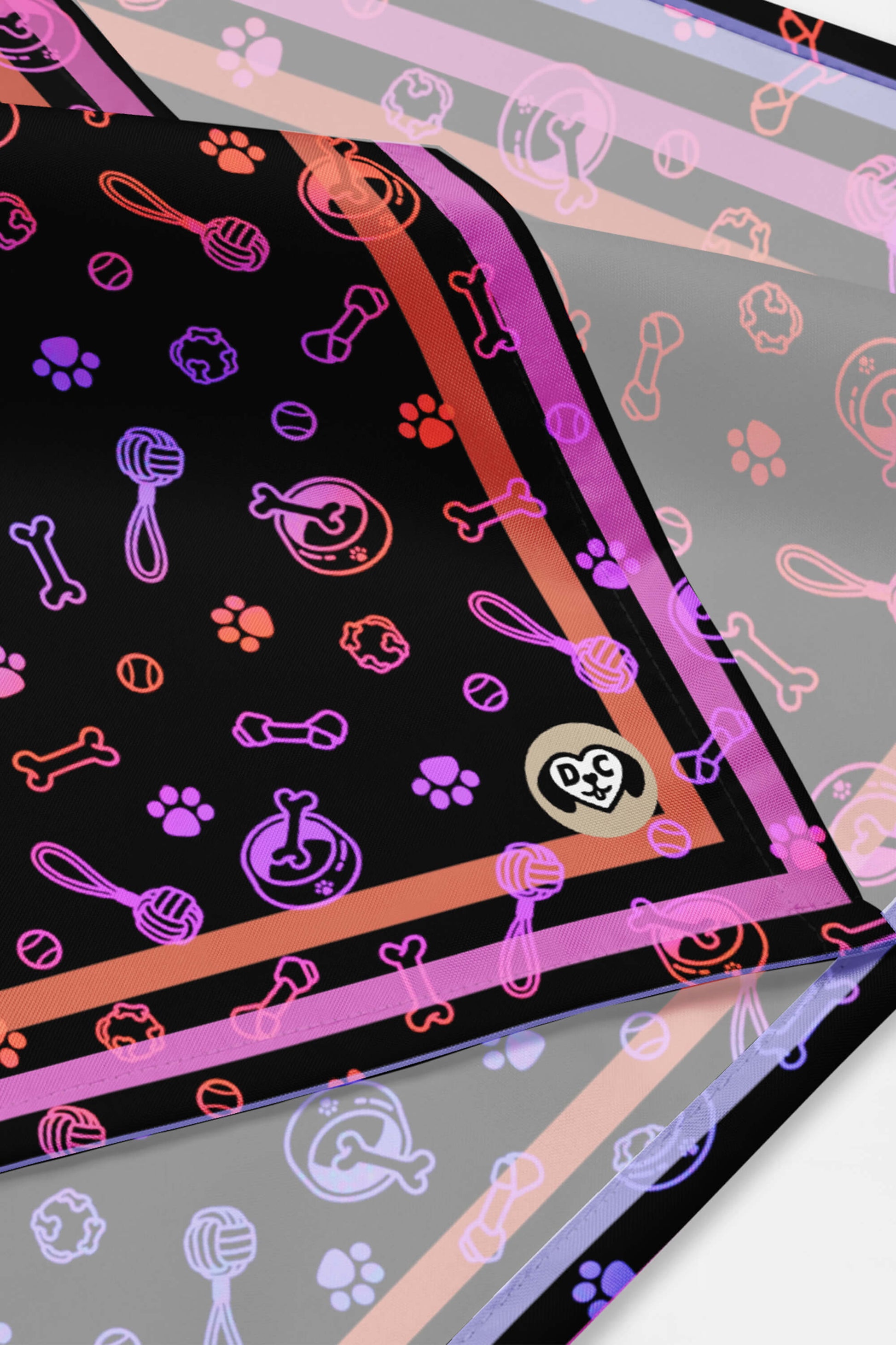 Playful Neon Pet Bandana - Dogloverclothing.com