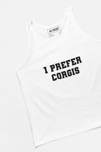 Iconic "I Prefer Corgis" Super Tank Top.