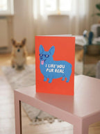I Like You Fur Real Corgi Valentine's Day Card