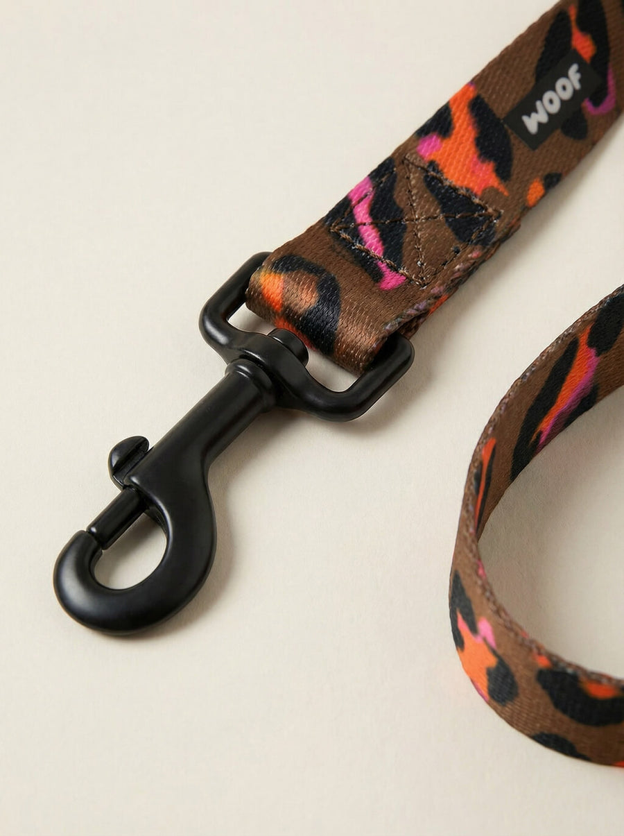 Buckle detail on the leopard print dog collar from WOOF