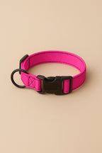 Neon Pink Dog Collar & Leash Set - WOOF