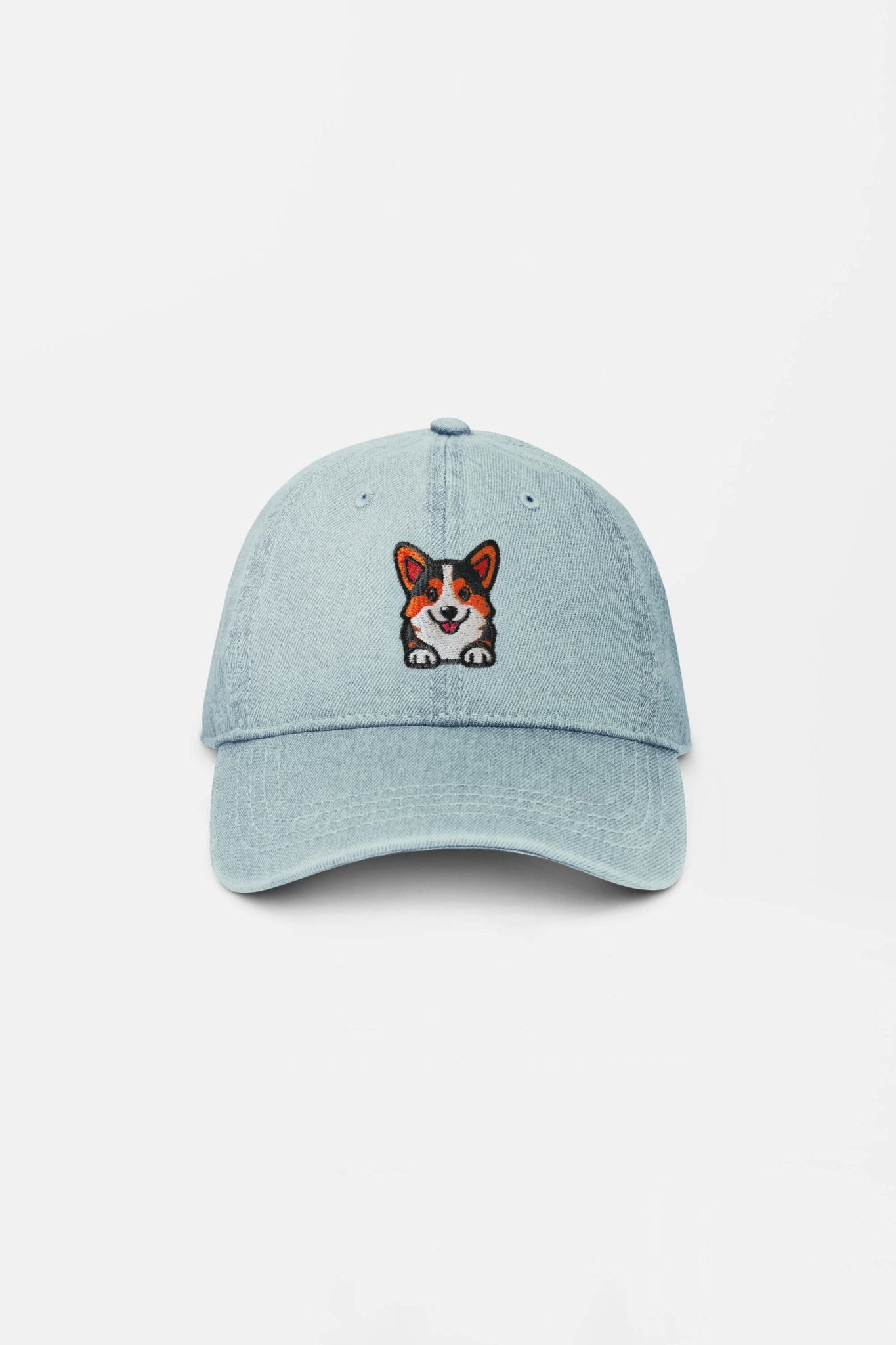 Premium Tricolor Corgi Denim Cap.